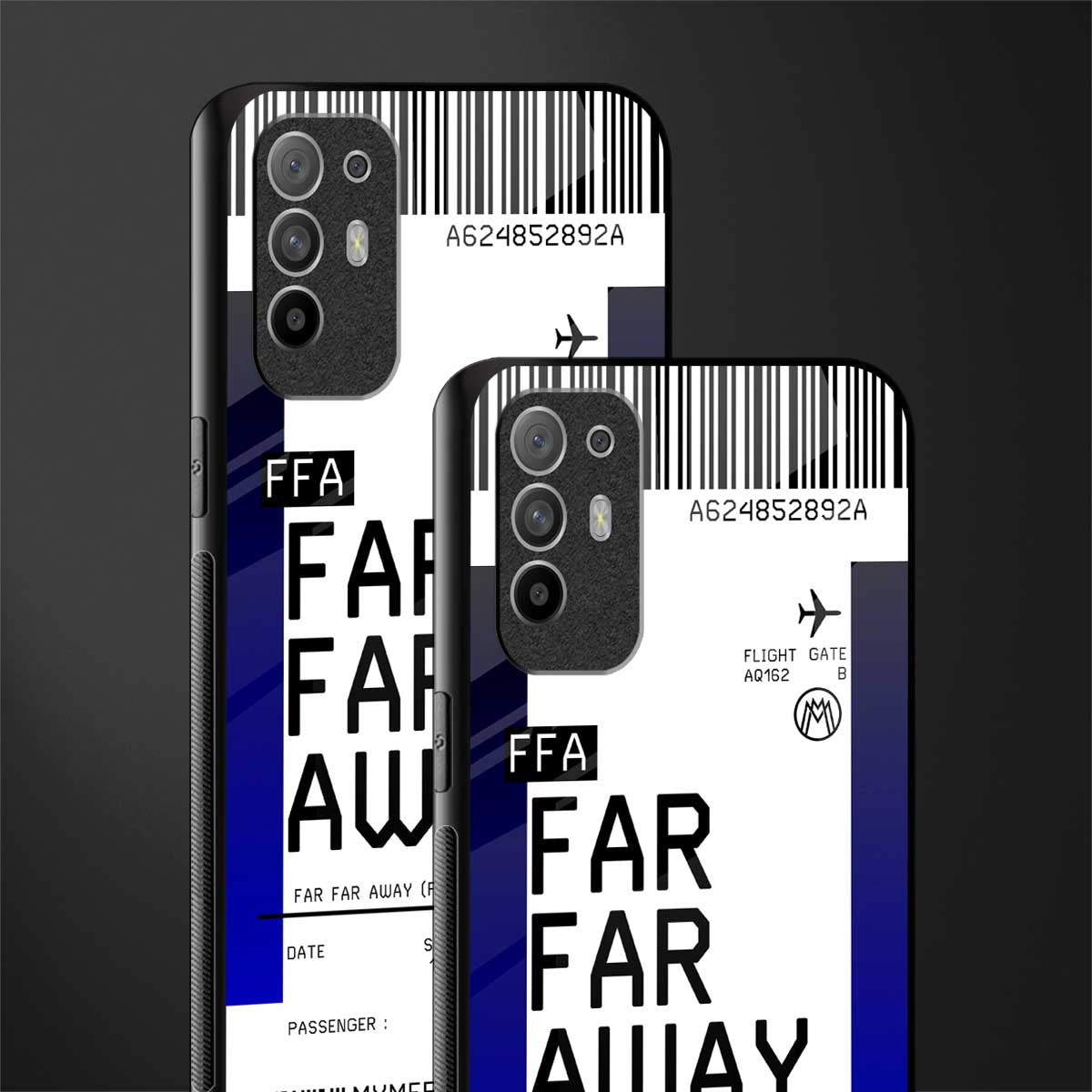 far far away boarding pass ticket glass case for oppo f19 pro plus image-2