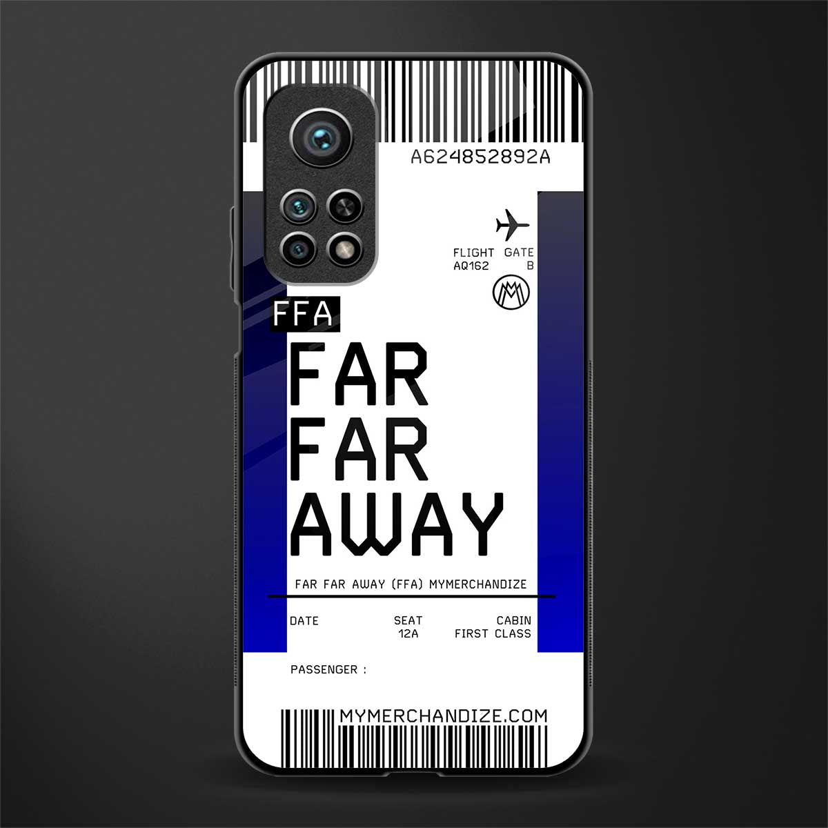 far far away boarding pass ticket glass case for mi 10t 5g image