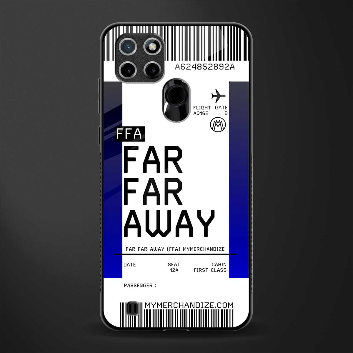 far far away boarding pass ticket glass case for realme c21 image