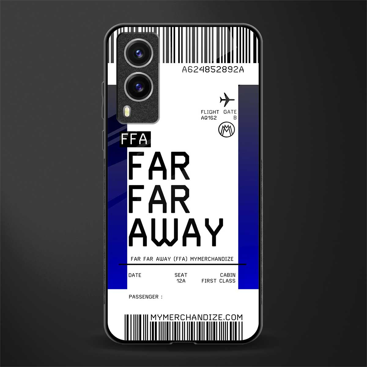 far far away boarding pass ticket glass case for vivo v21e 5g image