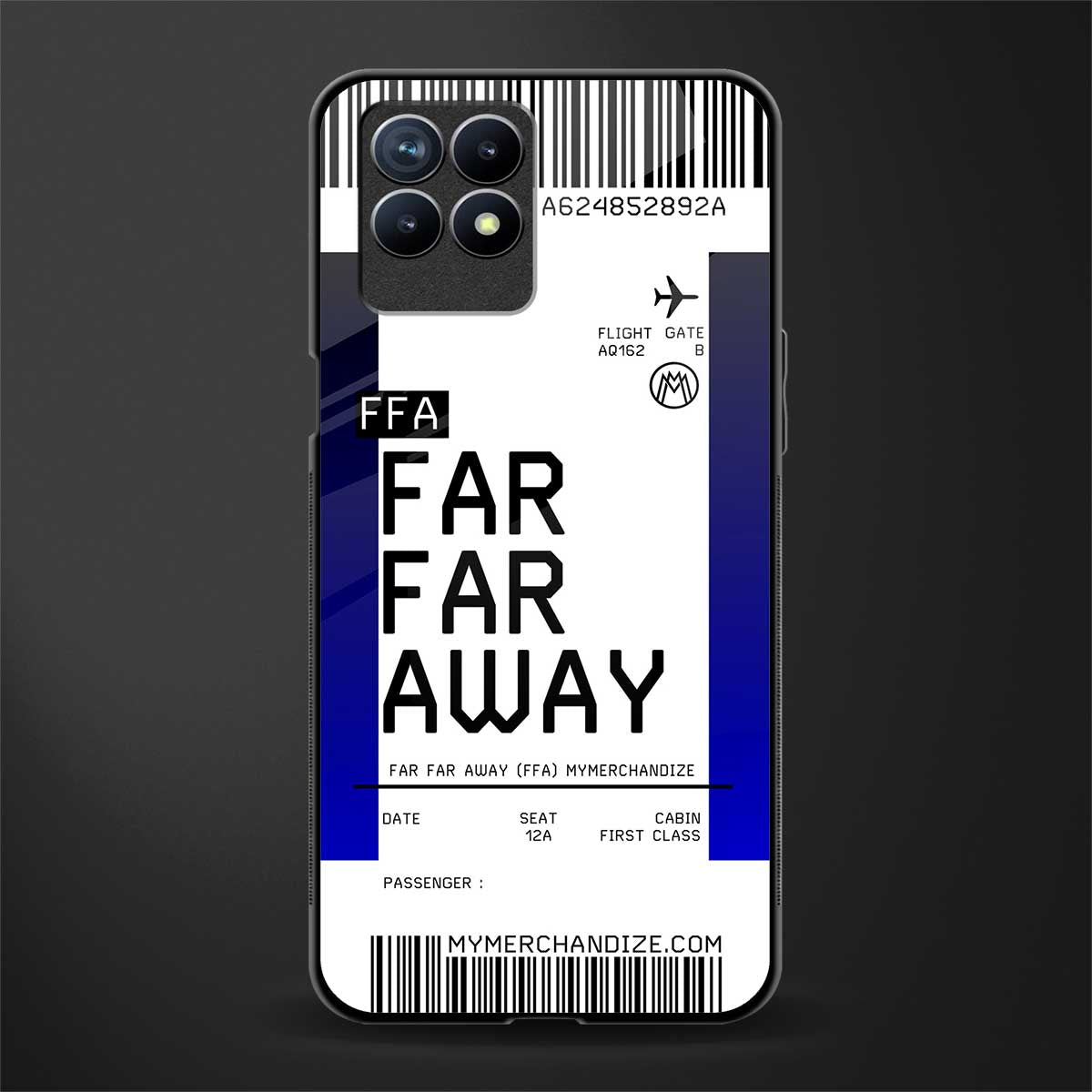 far far away boarding pass ticket glass case for realme 8i image