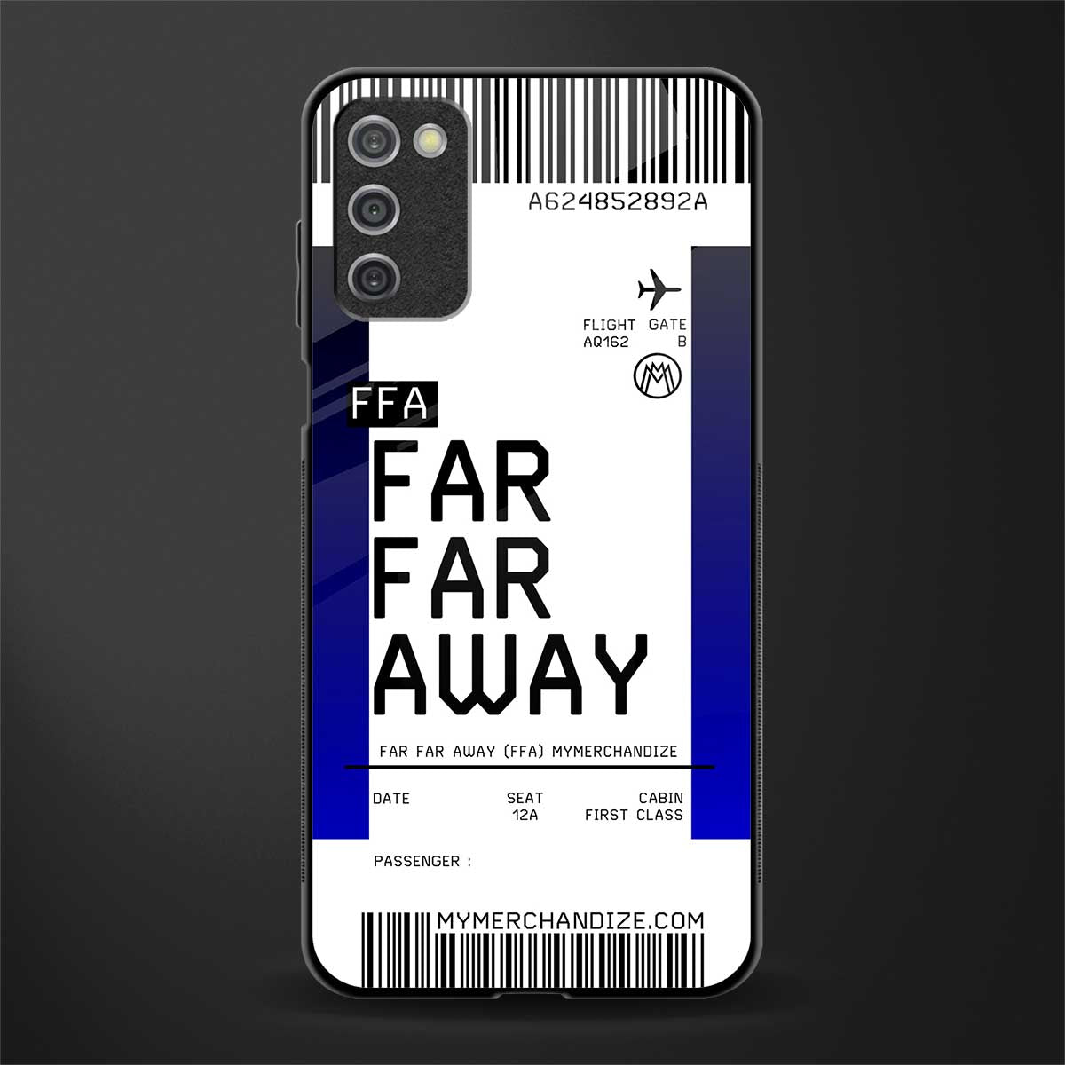 far far away boarding pass ticket glass case for samsung galaxy a03s image