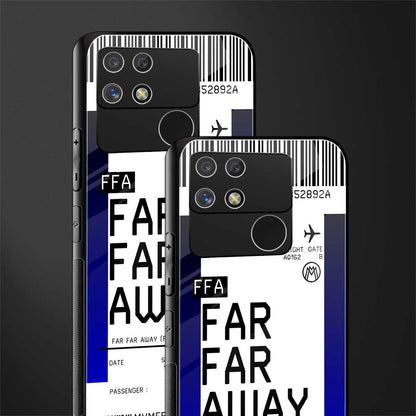 far far away boarding pass ticket back phone cover | glass case for realme narzo 50a