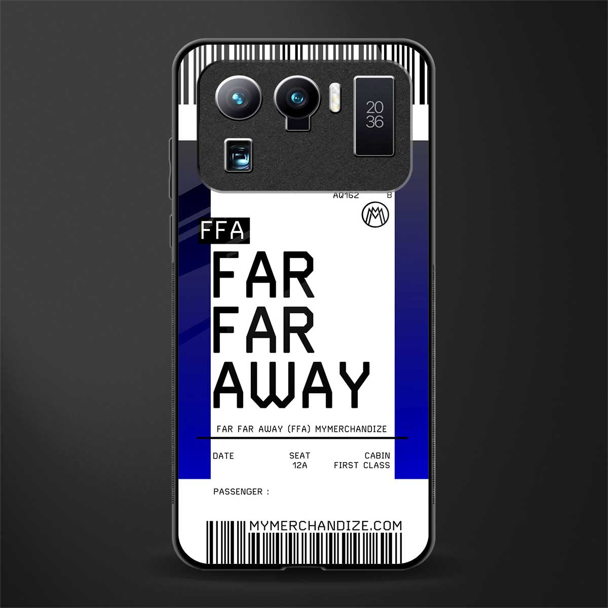 far far away boarding pass ticket glass case for mi 11 ultra 5g image