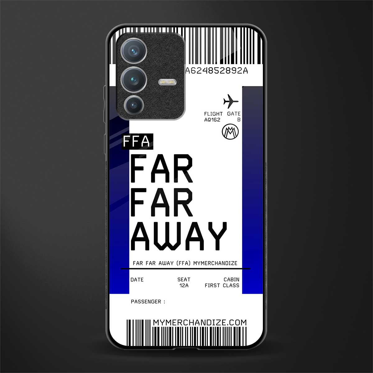 far far away boarding pass ticket glass case for vivo v23 pro 5g image