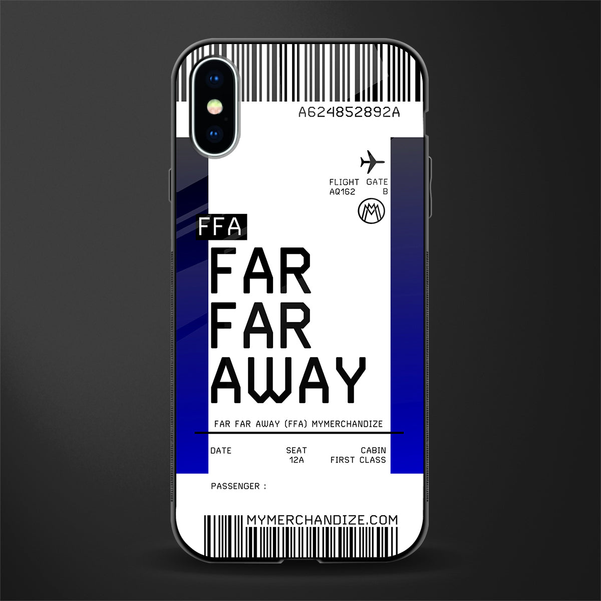 far far away boarding pass ticket glass case for iphone xs image
