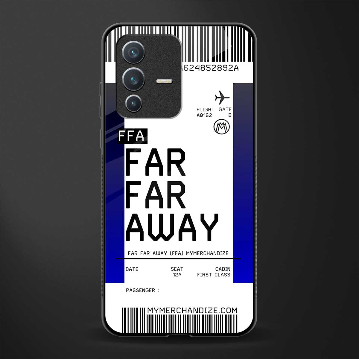 far far away boarding pass ticket glass case for vivo v23 5g image