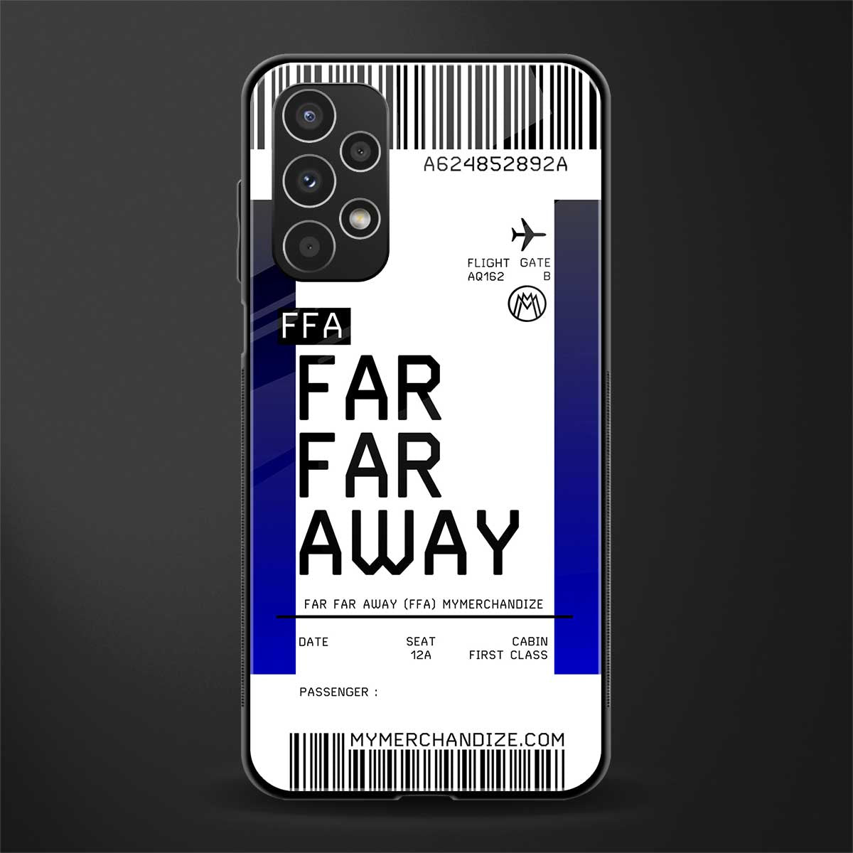 far far away boarding pass ticket back phone cover | glass case for samsung galaxy a13 4g