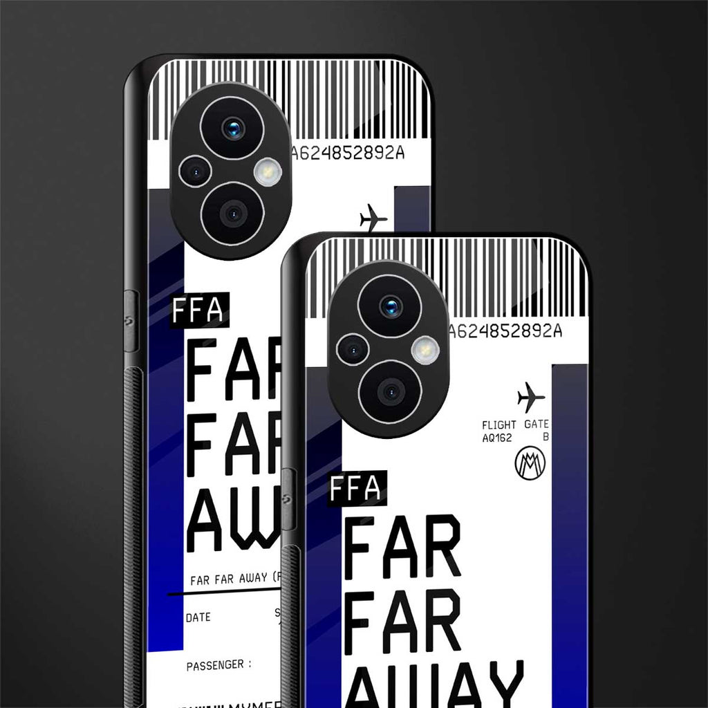 far far away boarding pass ticket back phone cover | glass case for oppo f21 pro 5g
