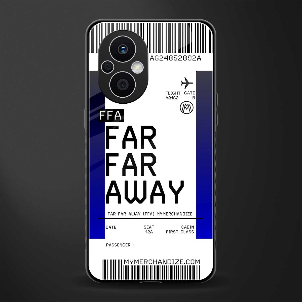 far far away boarding pass ticket back phone cover | glass case for oppo f21 pro 5g