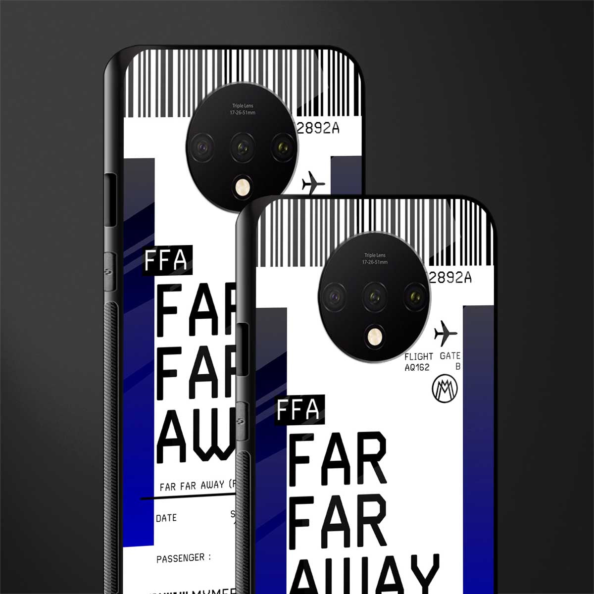far far away boarding pass ticket glass case for oneplus 7t image-2