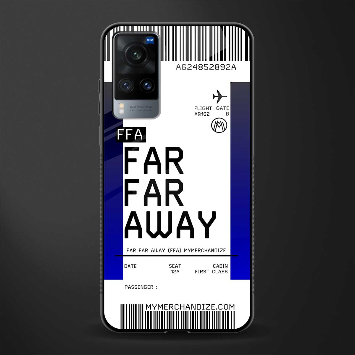 far far away boarding pass ticket glass case for vivo x60 image