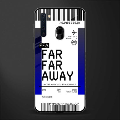 far far away boarding pass ticket glass case for samsung a21 image
