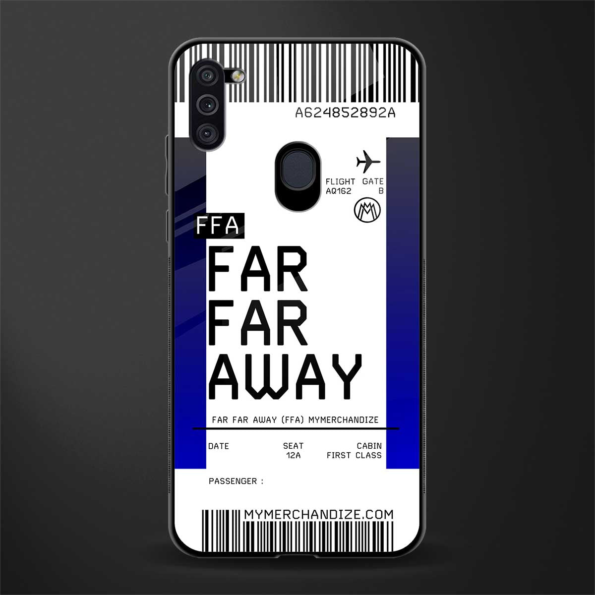 far far away boarding pass ticket glass case for samsung a11 image