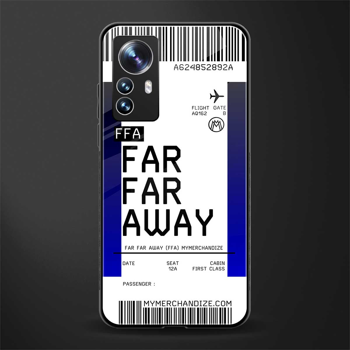 far far away boarding pass ticket back phone cover | glass case for xiaomi 12 pro
