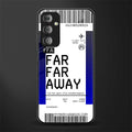 far far away boarding pass ticket back phone cover | glass case for samsung galaxy f23 5g