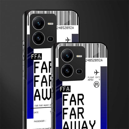 far far away boarding pass ticket back phone cover | glass case for vivo v25-5g