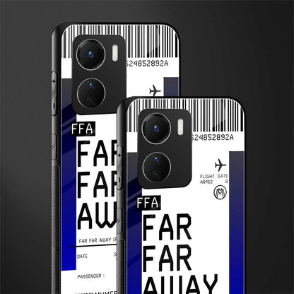 far far away boarding pass ticket back phone cover | glass case for vivo y16