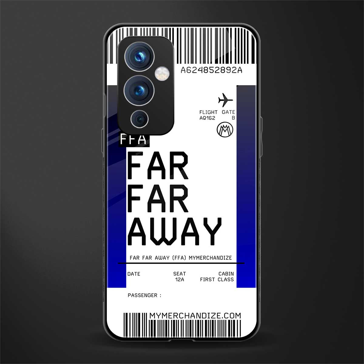 far far away boarding pass ticket back phone cover | glass case for oneplus 9
