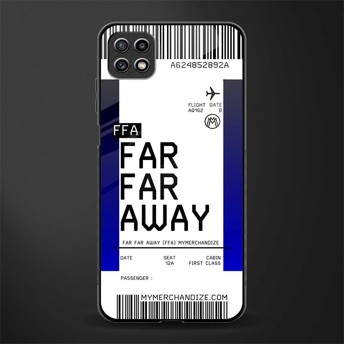 far far away boarding pass ticket back phone cover | glass case for samsung galaxy f42
