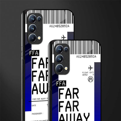 far far away boarding pass ticket back phone cover | glass case for oppo reno 5