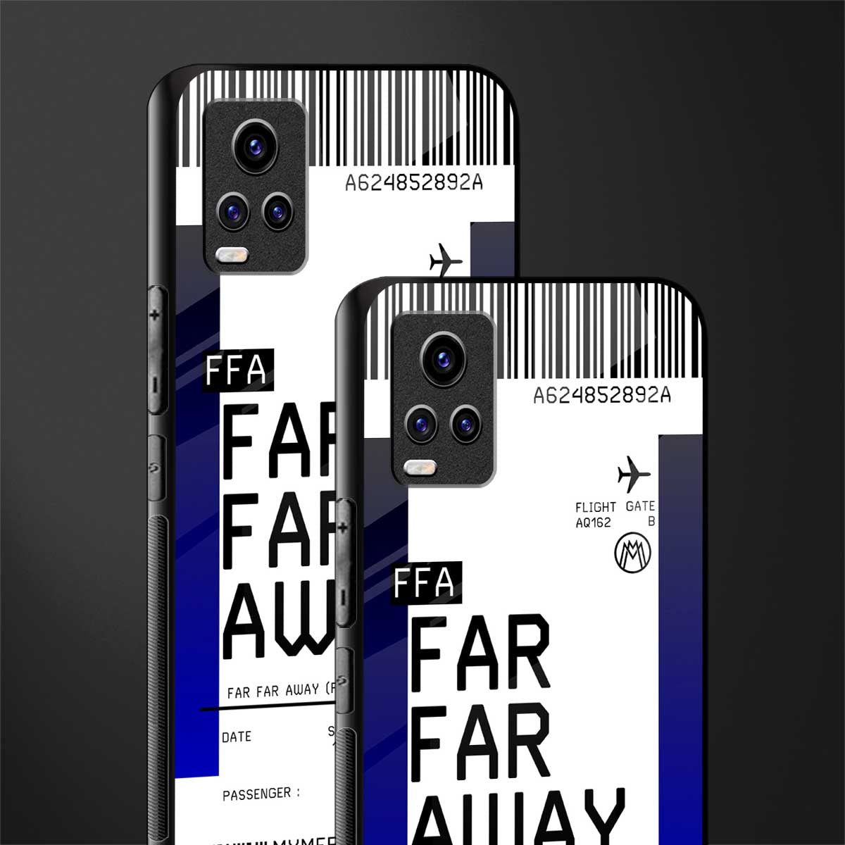far far away boarding pass ticket back phone cover | glass case for vivo v21e 4g