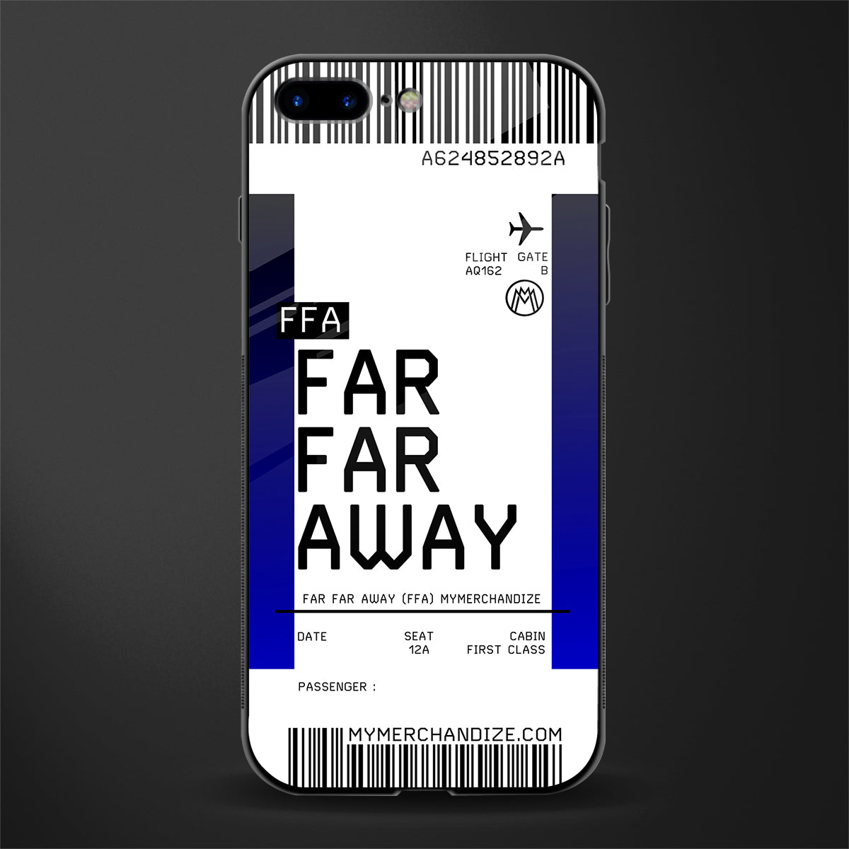 far far away boarding pass ticket glass case for iphone 8 plus image