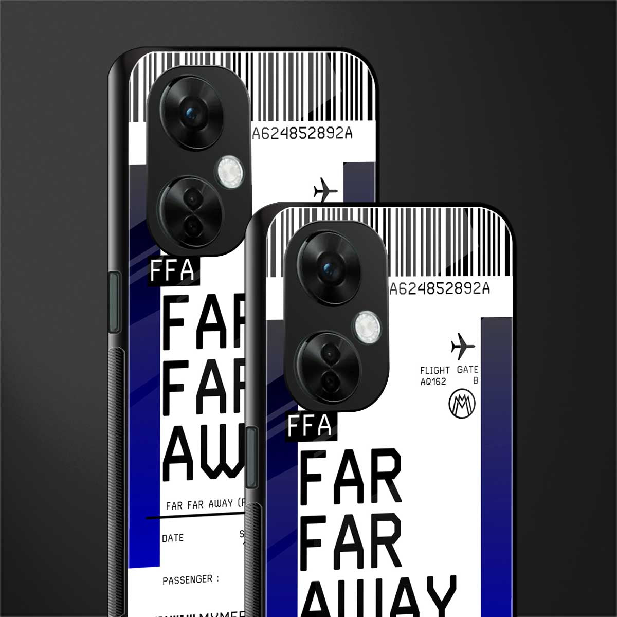 far far away boarding pass ticket back phone cover | glass case for oneplus nord ce 3 lite