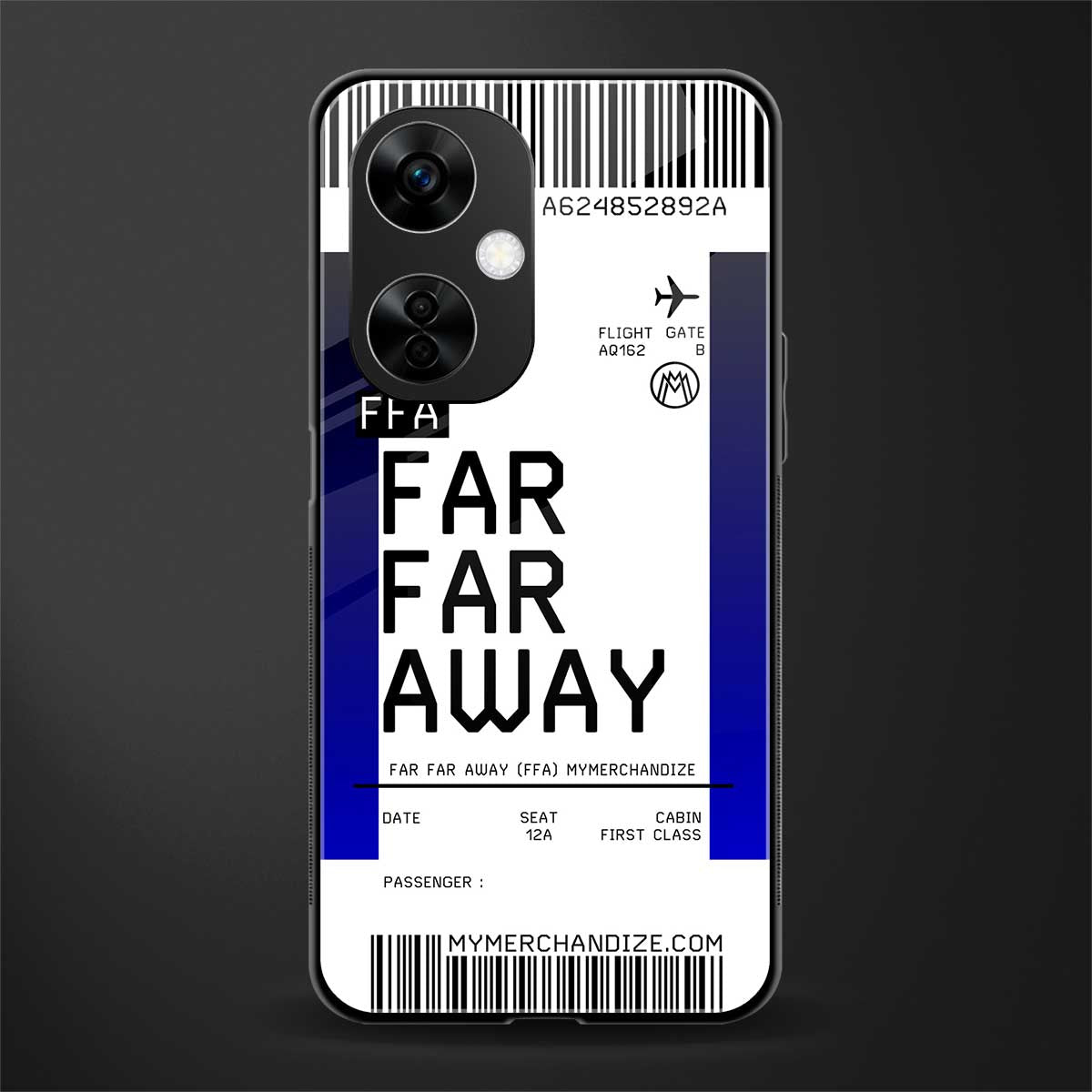 far far away boarding pass ticket back phone cover | glass case for oneplus nord ce 3 lite