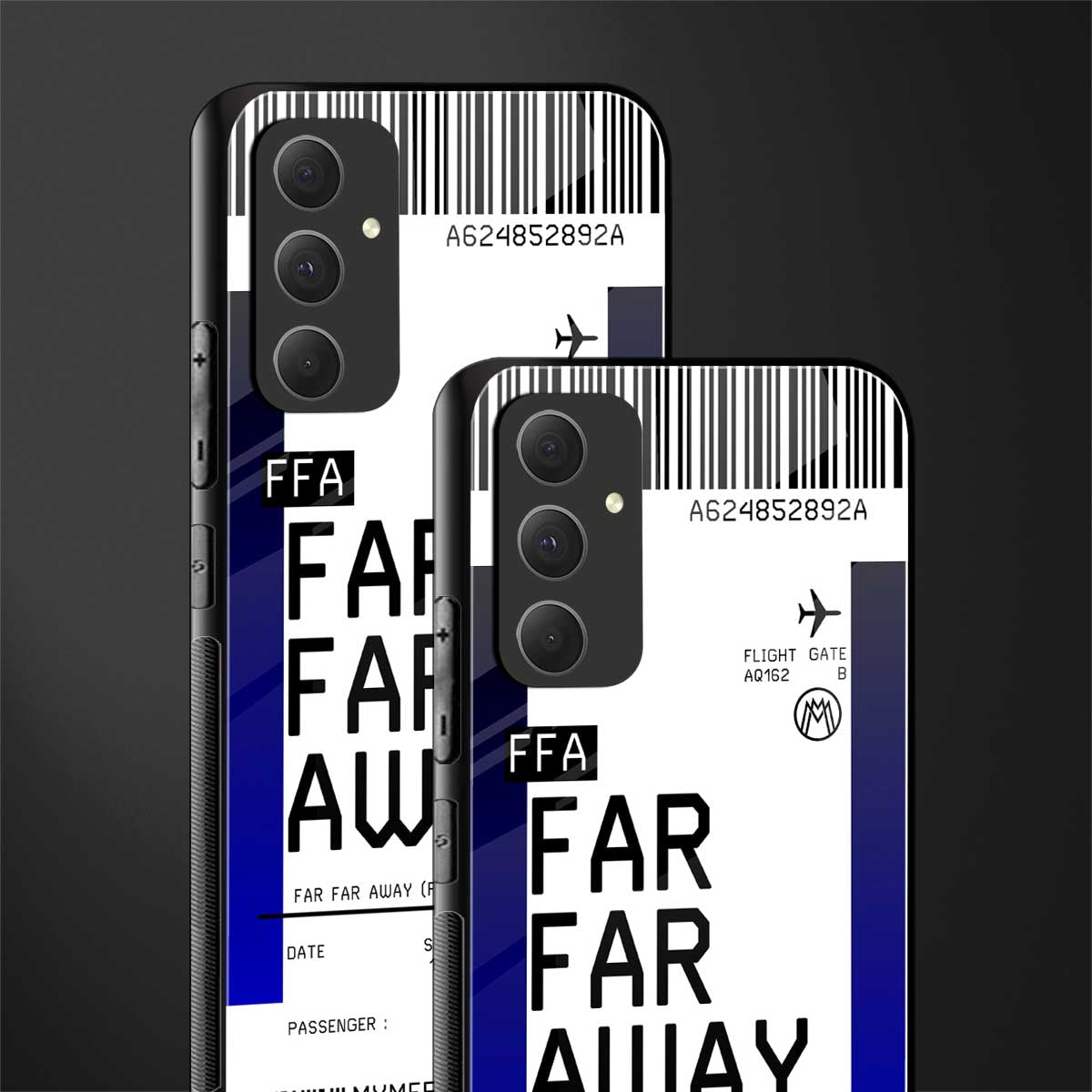 far far away boarding pass ticket back phone cover | glass case for samsung galaxy a54 5g