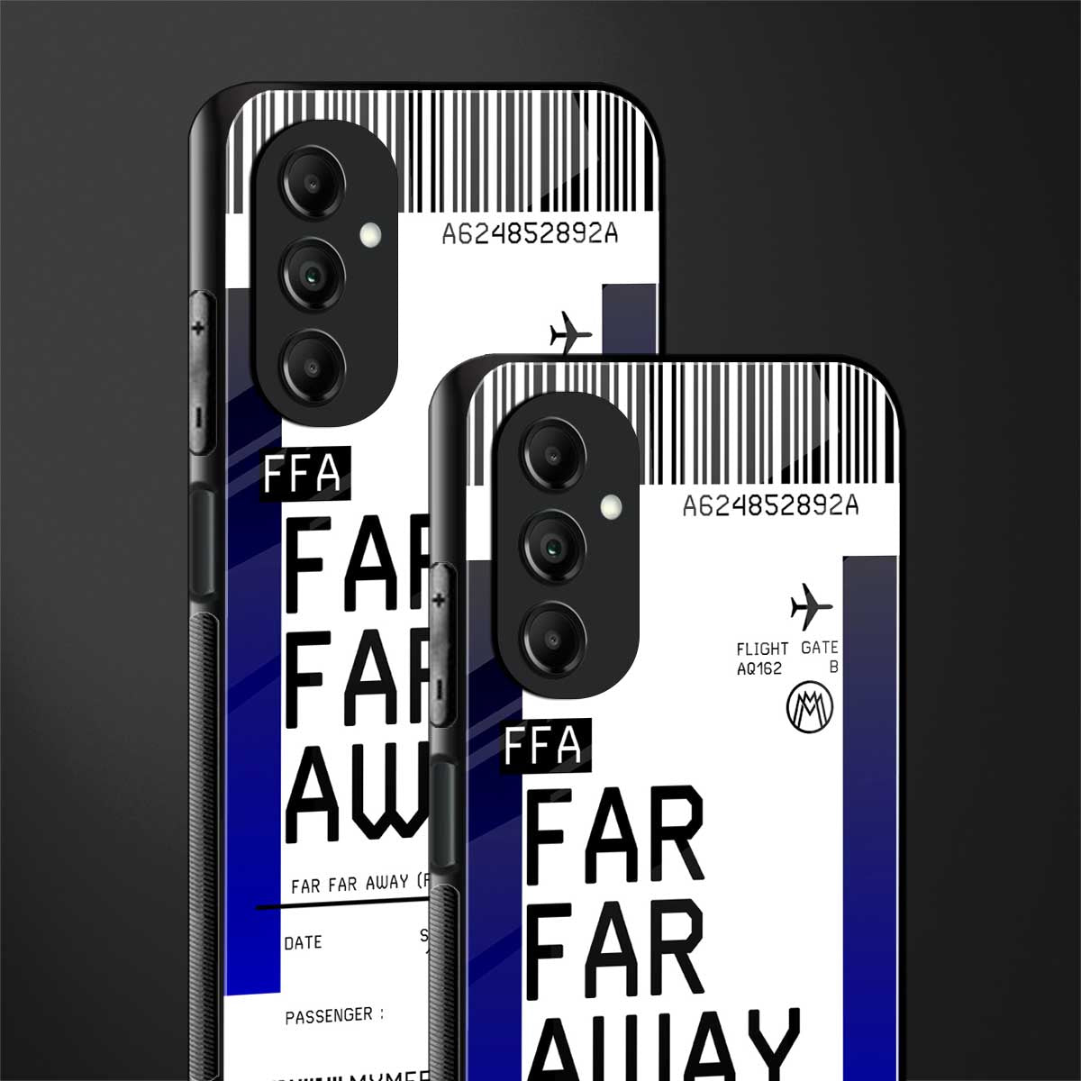 far far away boarding pass ticket back phone cover | glass case for samsung galaxy a14 5g