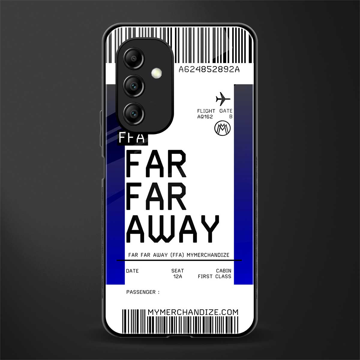 far far away boarding pass ticket back phone cover | glass case for samsung galaxy a14 5g