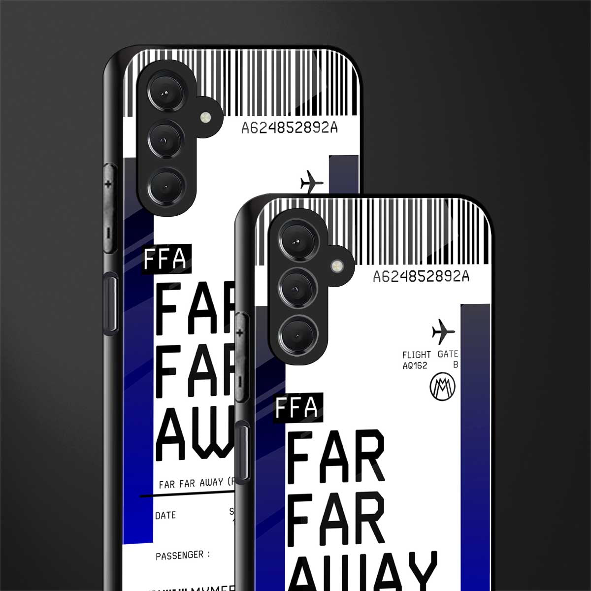 far far away boarding pass ticket back phone cover | glass case for samsun galaxy a24 4g