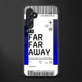 far far away boarding pass ticket back phone cover | glass case for samsun galaxy a24 4g