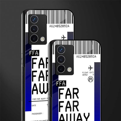 far far away boarding pass ticket back phone cover | glass case for oppo a74 4g