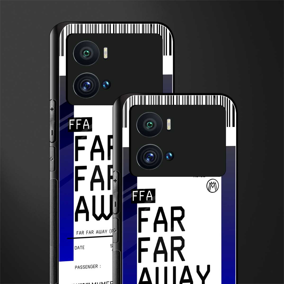 far far away boarding pass ticket back phone cover | glass case for iQOO 9 Pro