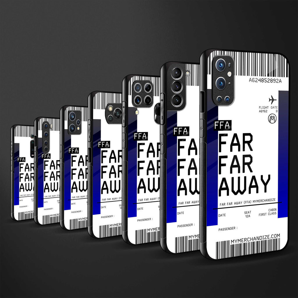 far far away boarding pass ticket back phone cover | glass case for samsung galaxy f23 5g