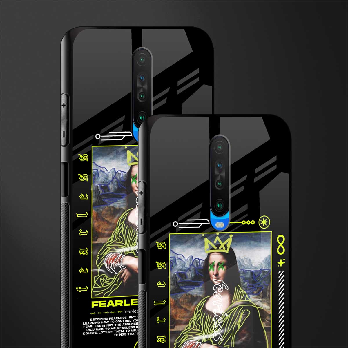 fearless mona lisa glass case for poco x2 image-2