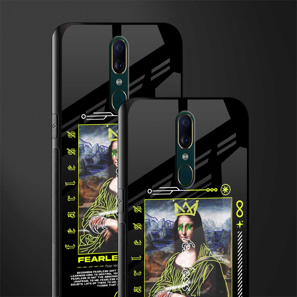 fearless mona lisa glass case for oppo a9 image-2