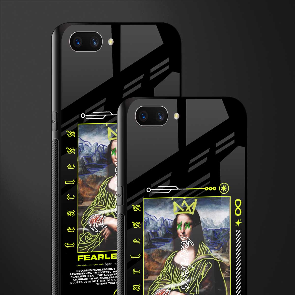 fearless mona lisa glass case for oppo a3s image-2