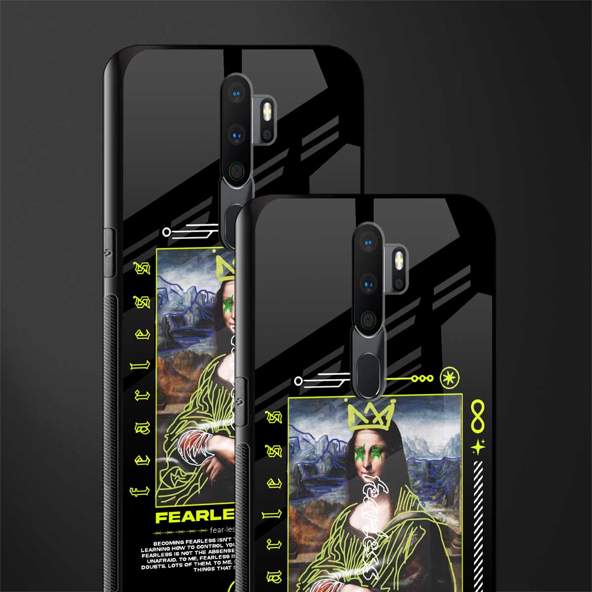 fearless mona lisa glass case for oppo a5 2020 image-2