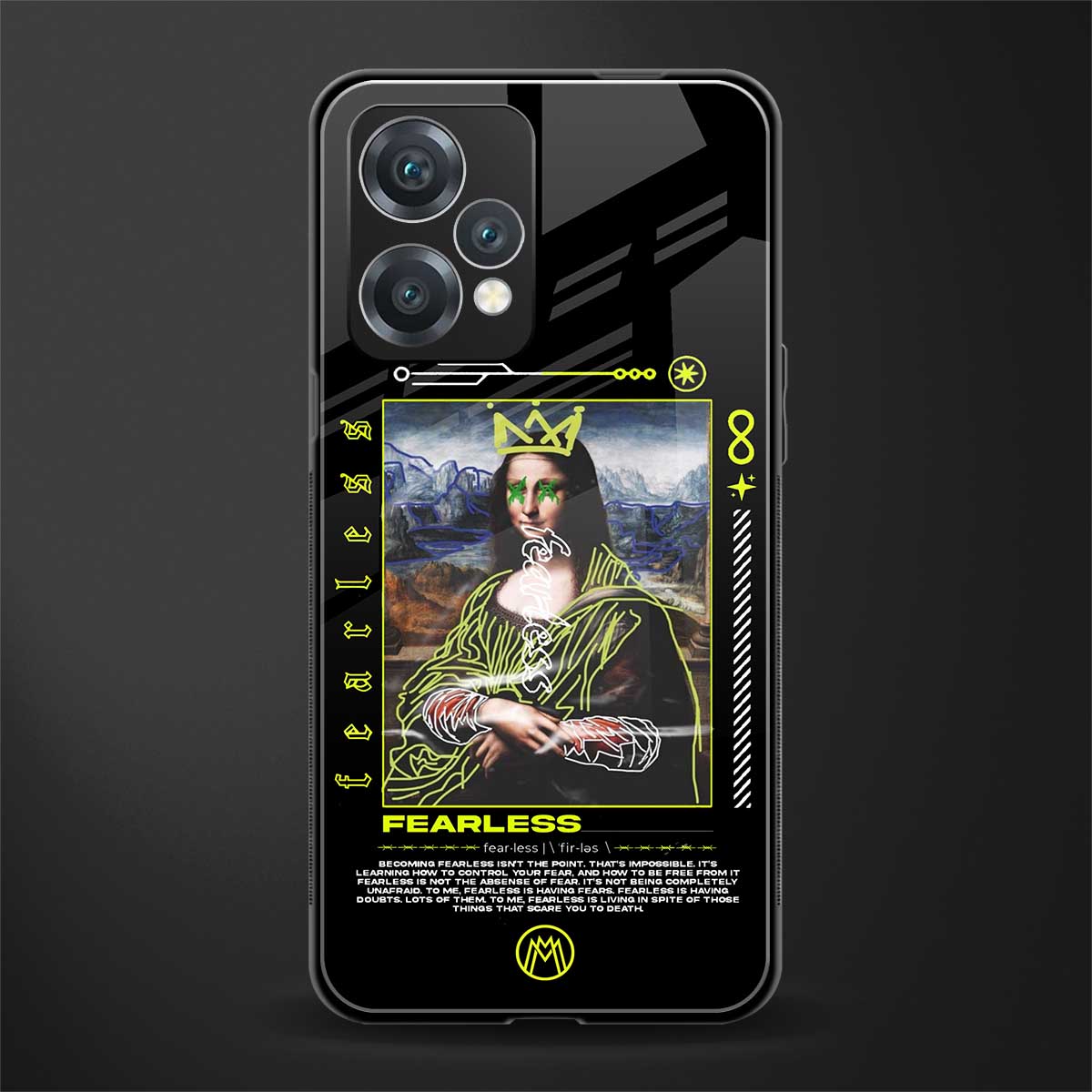 fearless mona lisa back phone cover | glass case for realme 9 pro 5g