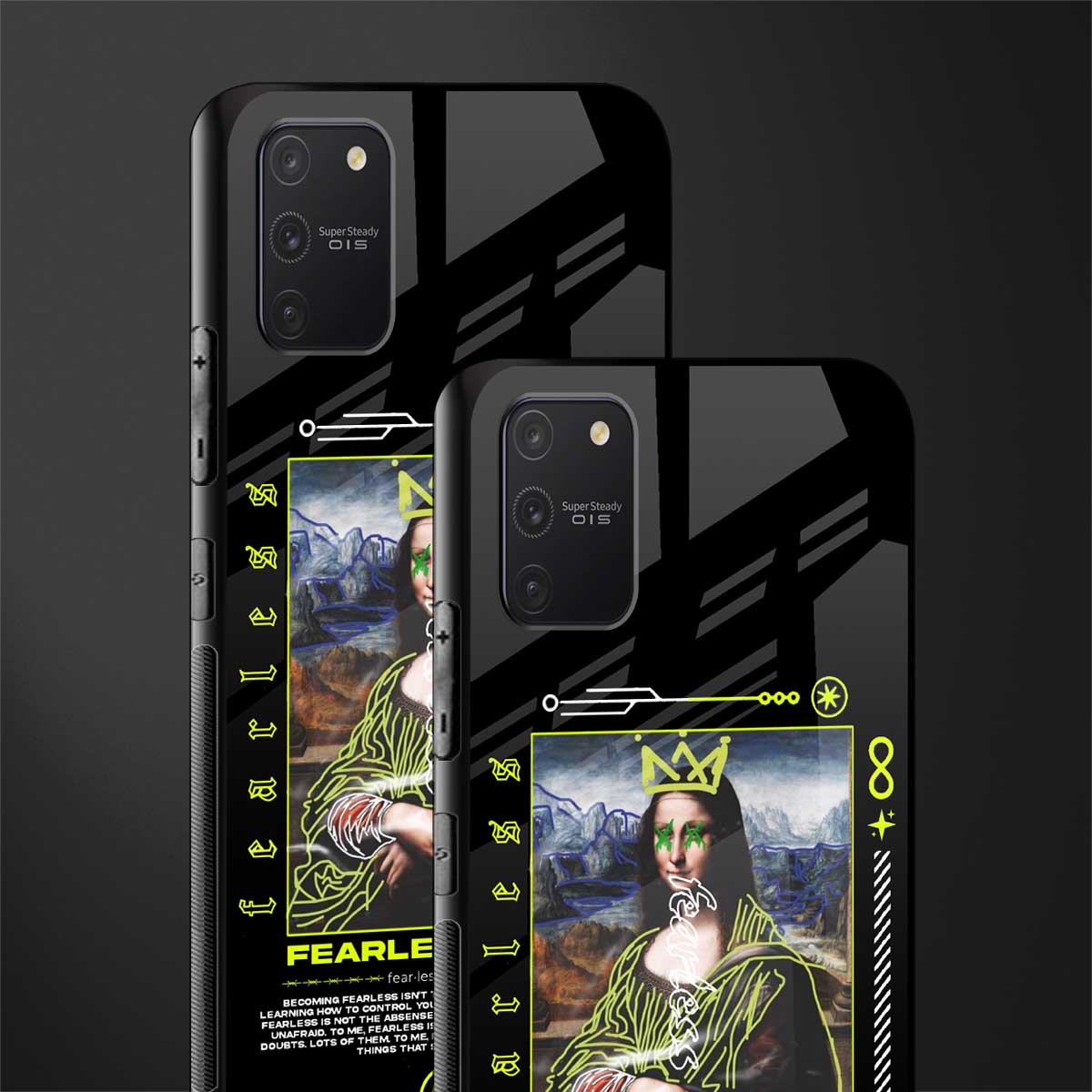 fearless mona lisa glass case for samsung galaxy a91 image-2