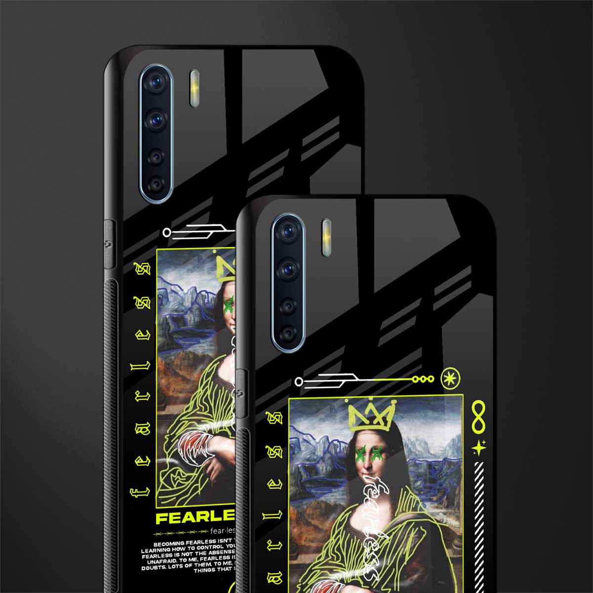 fearless mona lisa glass case for oppo f15 image-2
