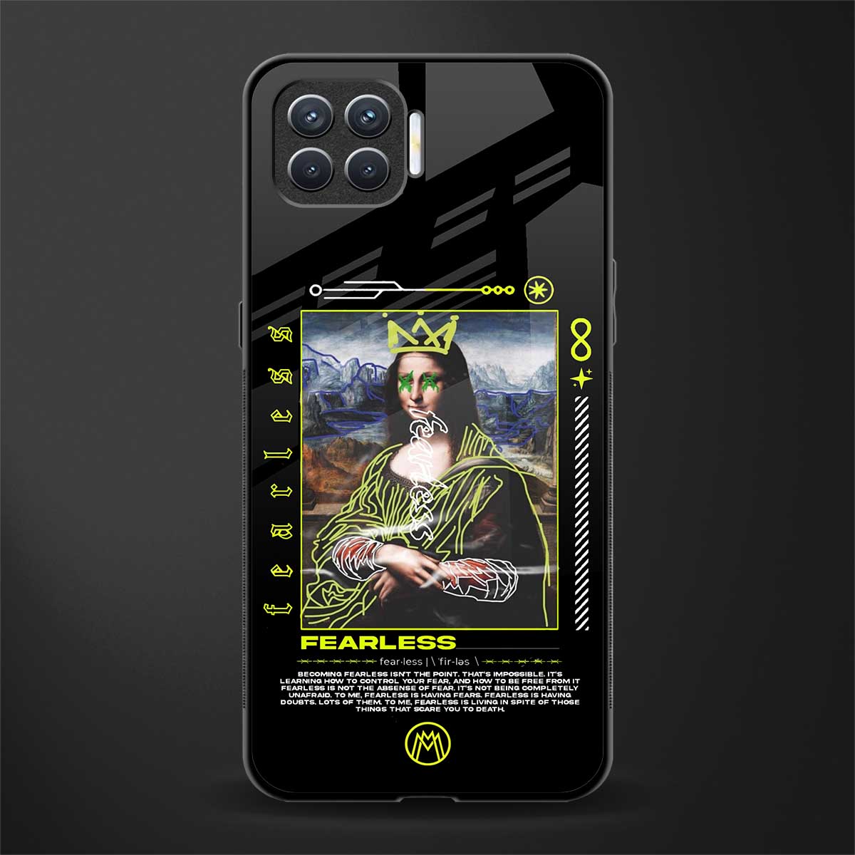 fearless mona lisa glass case for oppo f17 pro image