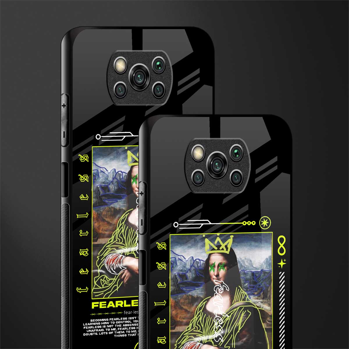 fearless mona lisa glass case for poco x3 pro image-2