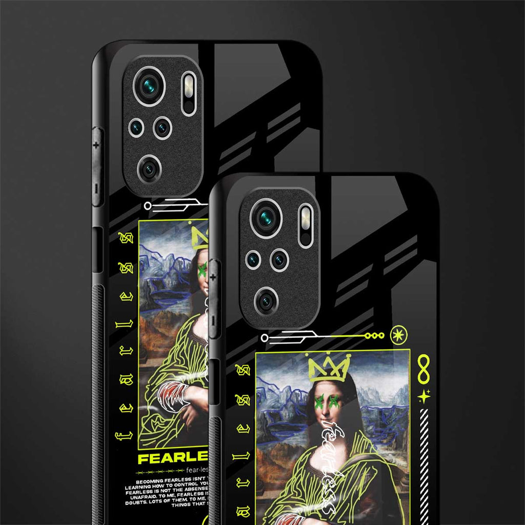 fearless mona lisa glass case for redmi note 10 image-2