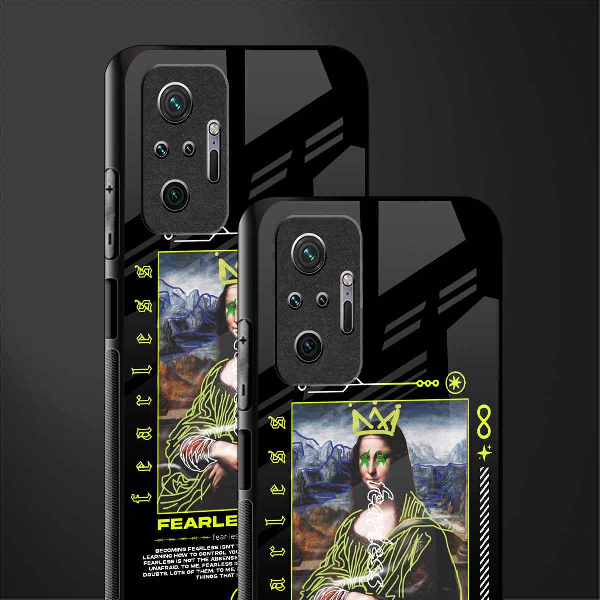 fearless mona lisa glass case for redmi note 10 pro max image-2