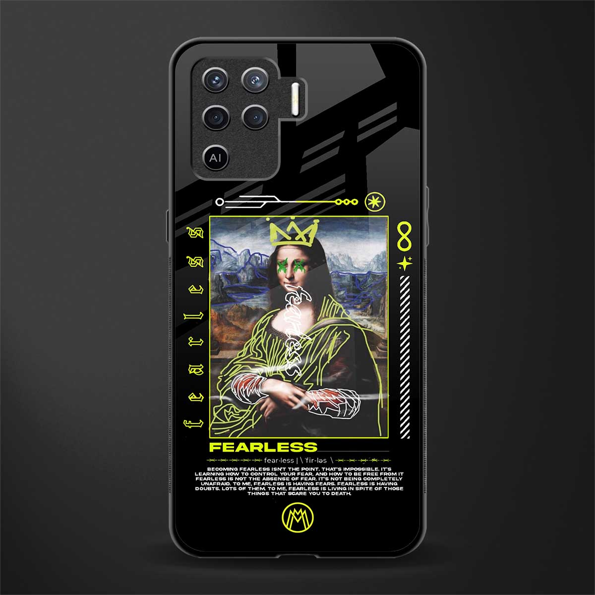 fearless mona lisa glass case for oppo f19 pro image
