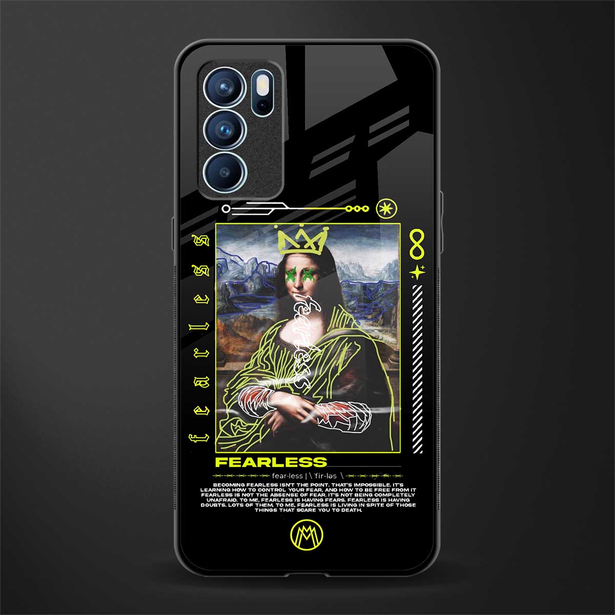 fearless mona lisa glass case for oppo reno6 5g image
